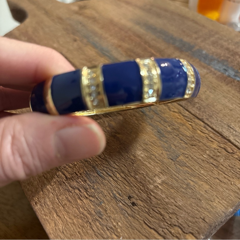 Sequin Royal Blue Rhinestone Clamp bracelet - Picture 4 of 6